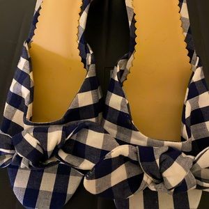 Crown and ivy chunky heel peep toe gingham. 9M